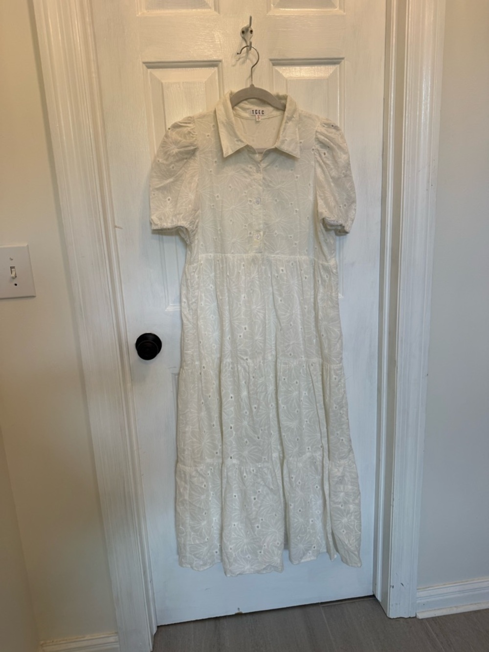 TCEC White Eyelet Maxi Dress